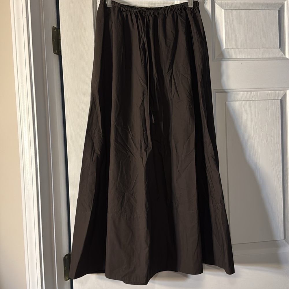 NEW!Banana Republic Brownstone Cotton Poplin Drawstring Maxi Skirt - Multiple🕰️ - Picture 5 of 8